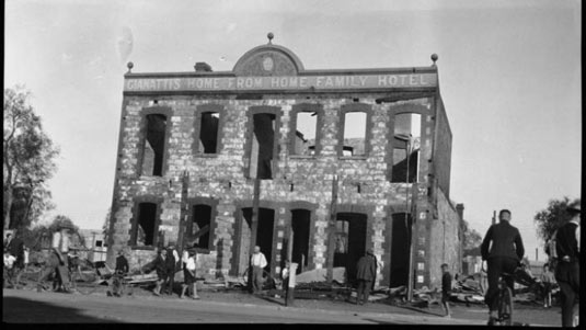 Damage to the Home from Home Hotel, 1934 (SLWA)